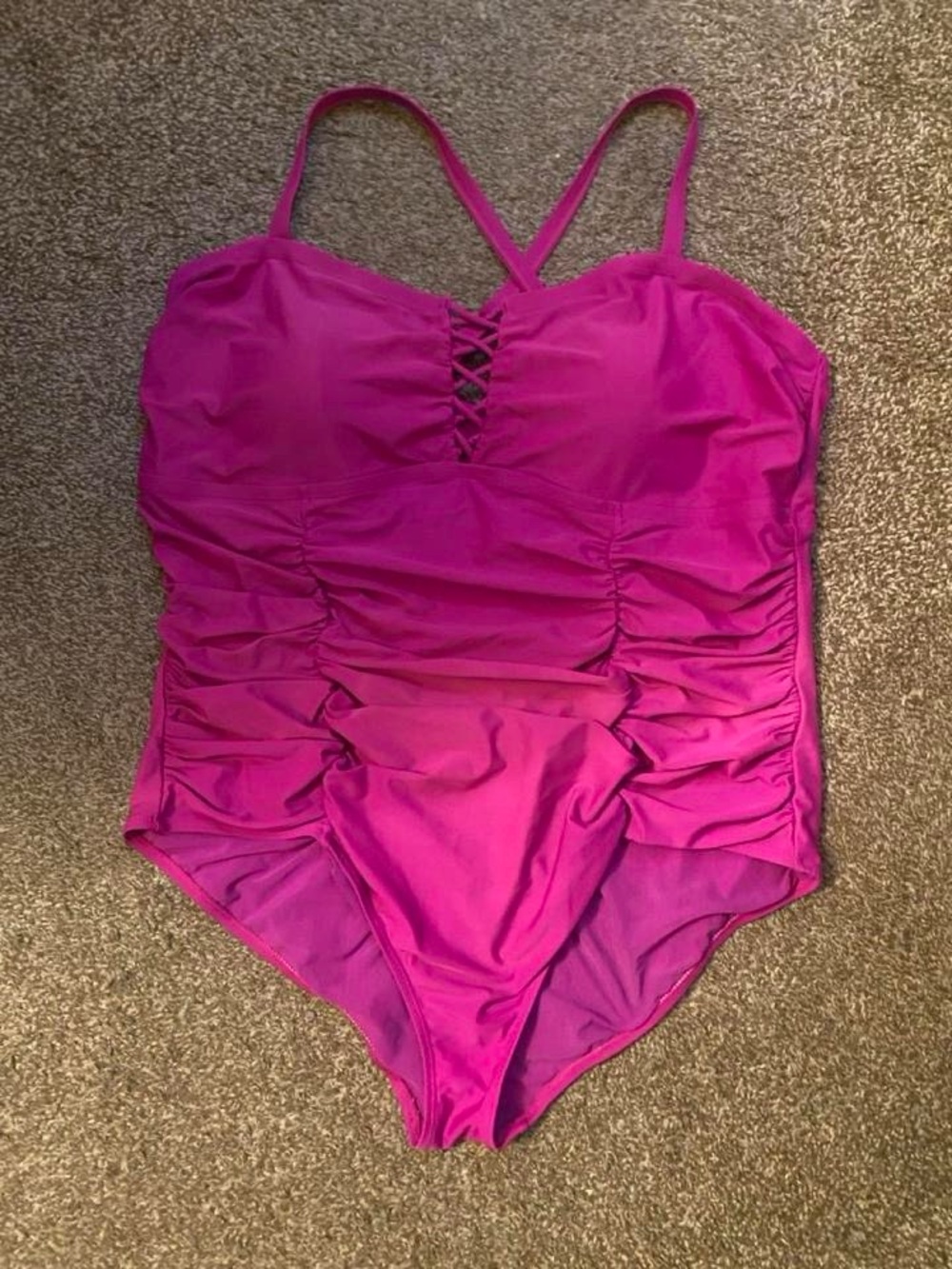 torrid Hot Pink One-Piece Swimsuit with Crisscross Front